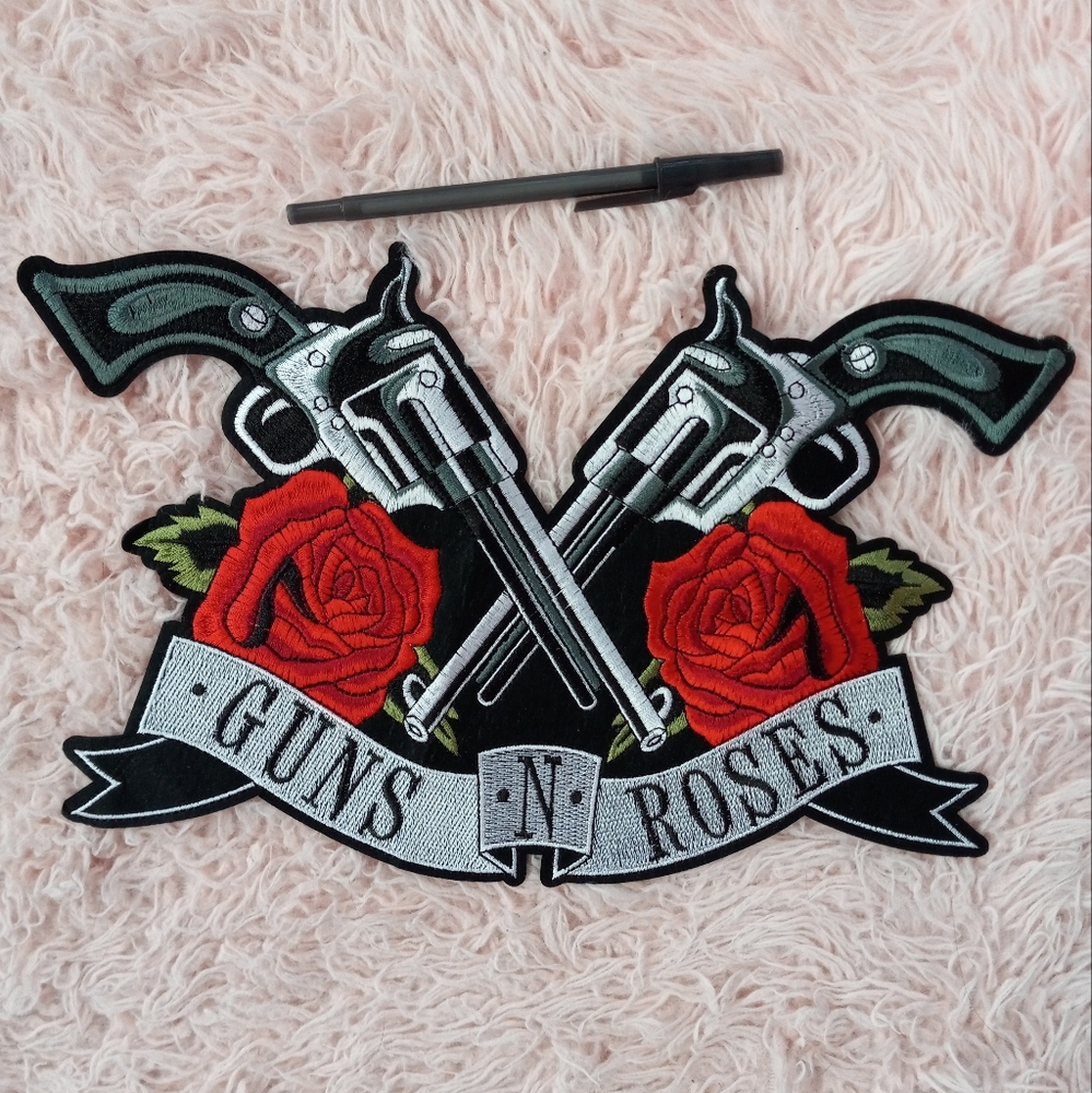 LAST 1! XXXL gorgeous huge Guns And Roses IRON ON patch! Big AF! SEE PICS! - Picture 3 of 14